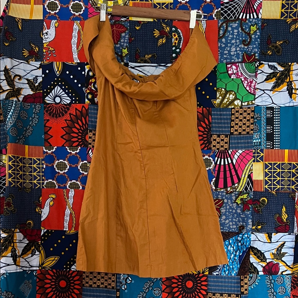 Express Mustard Button-Down Dress - image 3